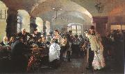 Philip Alexius de Laszlo In the Hofbrauhaus in Munich oil painting artist